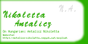 nikoletta antalicz business card